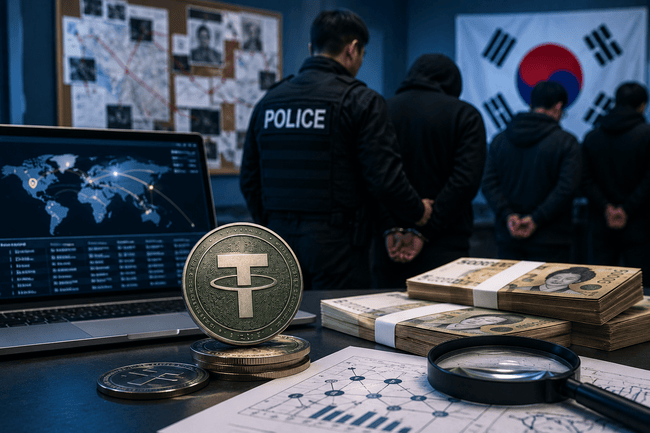 South Korea Busts USDT Laundering Network Tied to 265 Phishing Fraud Cases
